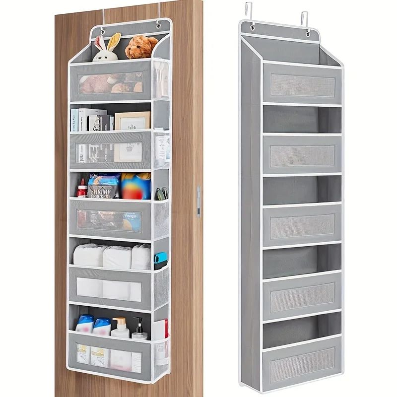 Shelf Hanging Storage Organizer For Behind Door  AntiTilt Design With 5 Large Capacity Pockets Perf 9