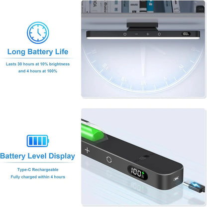 Rechargeable Dimmable LED Night Light Adjustable 3 Color Brightness Touch Lamp For Closet Makeup Be 3