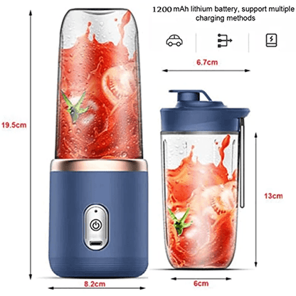 BlendGo Portable Smoothie Blender  USB Rechargeable 6Blade Juicer Bottle 8