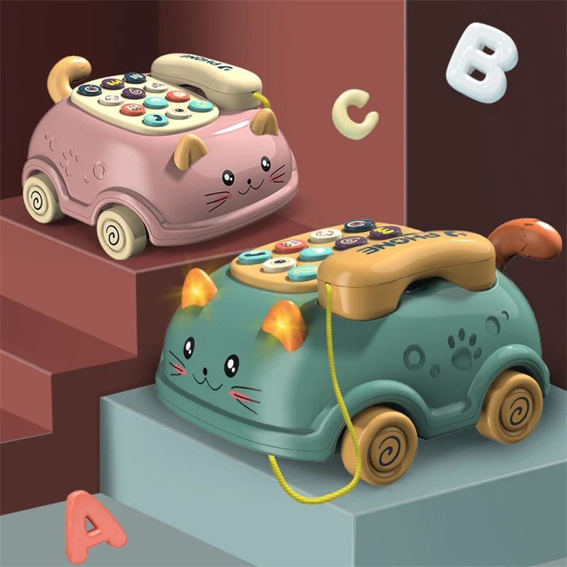 Montessori Baby Toys Musical Piano & Phone Toy for Girls, Educational Mobile Phone Toys for Kids Ages
