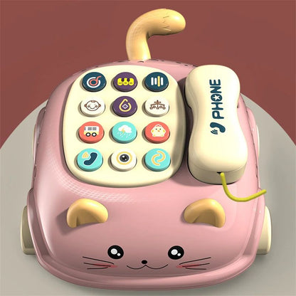 Montessori Baby Toys Musical Piano  Phone Toy For Girls Educational Mobile Phone Toys For Kids Ages 2