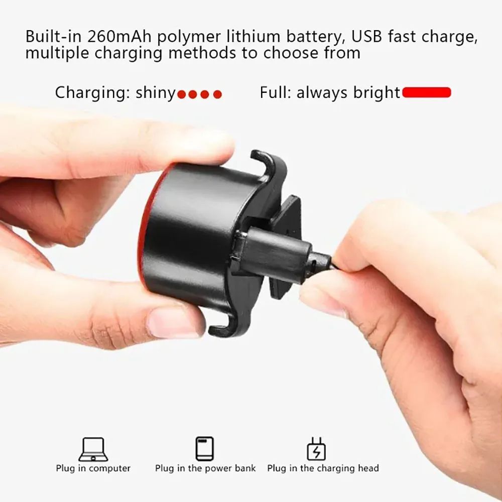 LED Rechargeable Bike Light With Mini Safety Warning Taillight Front Bicycle Lamp For Night Cycling 4