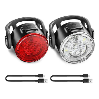 LED Rechargeable Bike Light With Mini Safety Warning Taillight Front Bicycle Lamp For Night Cycling 8