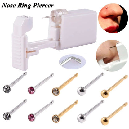 Disposable Safe Sterile Piercing Unit – New Generation Nose Piercing Gun for Gem Studs Professional Piercer Machine Kit
