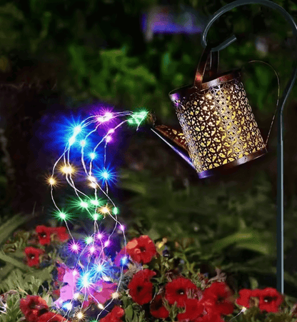 GlowPour Solar Watering Can Light  Outdoor LED Fairy Shower Light For Garden  Patio Decor 6