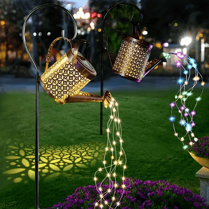 GlowPour Solar Watering Can Light – Outdoor LED Fairy Shower Light for Garden & Patio Decor