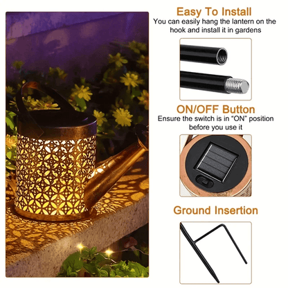 GlowPour Solar Watering Can Light  Outdoor LED Fairy Shower Light For Garden  Patio Decor 2