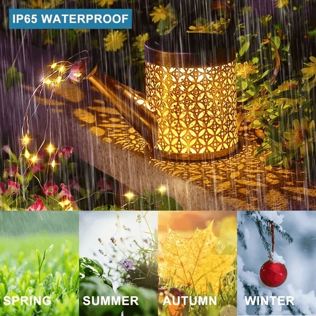 GlowPour Solar Watering Can Light  Outdoor LED Fairy Shower Light For Garden  Patio Decor 3
