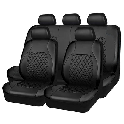 Universal Quilted PU Leather Car Seat Covers For SUV Sedan Truck Waterproof 5Seat Full Surround Pro 1