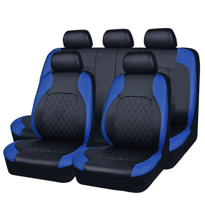 Universal Quilted PU Leather Car Seat Covers For SUV Sedan Truck Waterproof 5Seat Full Surround Pro 5