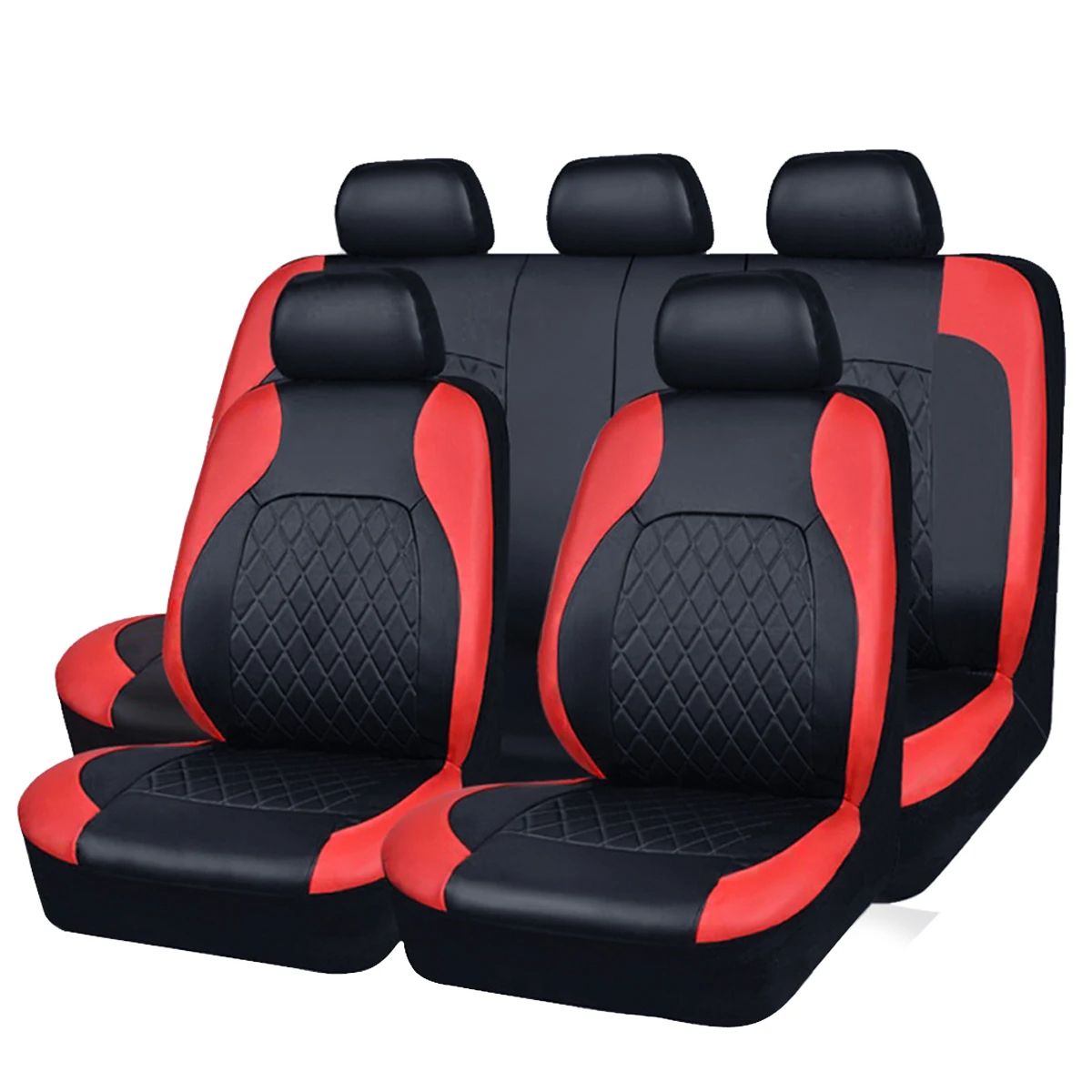 Universal Quilted PU Leather Car Seat Covers For SUV Sedan Truck Waterproof 5Seat Full Surround Pro 7