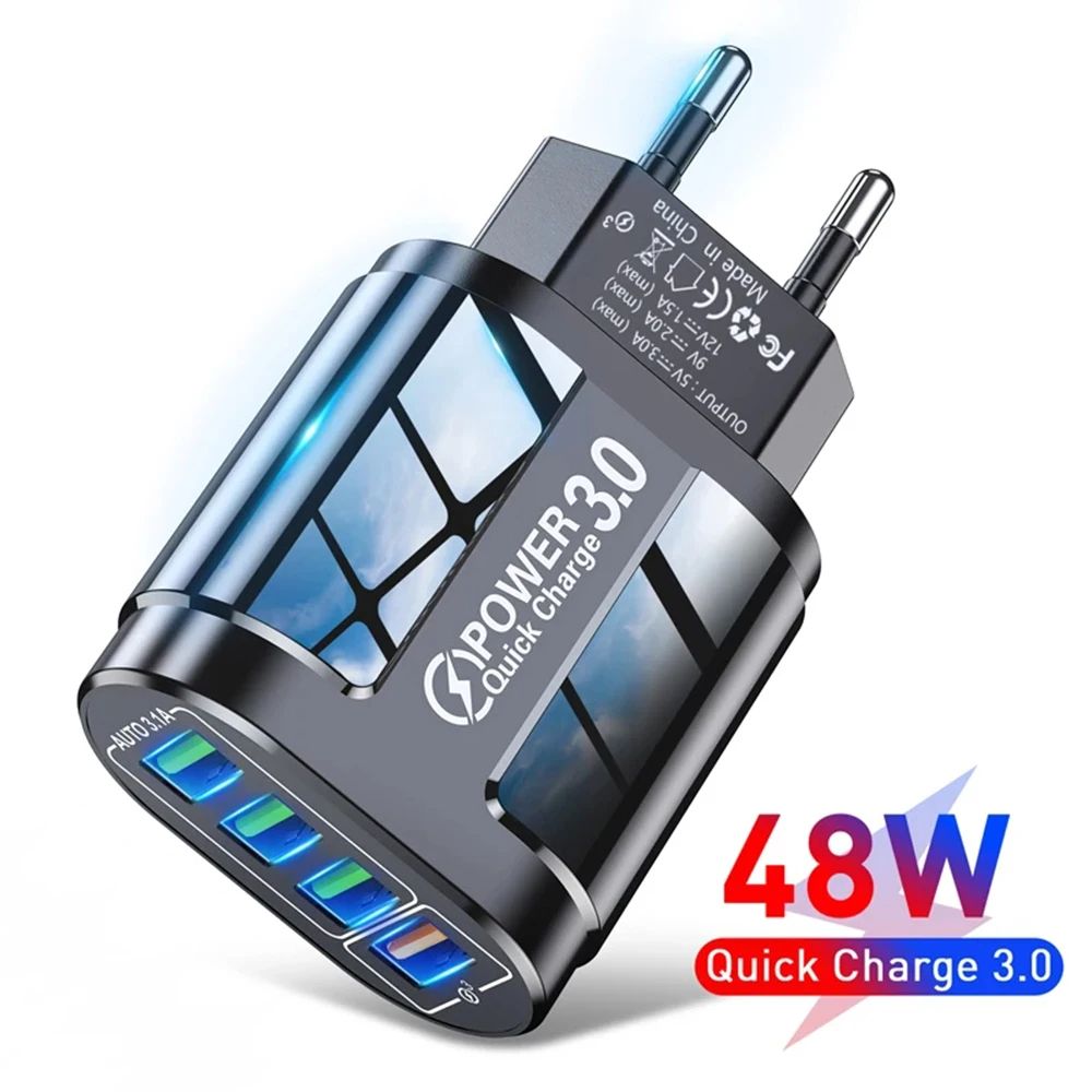 Portable USB Travel Charger, Fast Charging Solution for Android, iPhone, Xiaomi Devices
