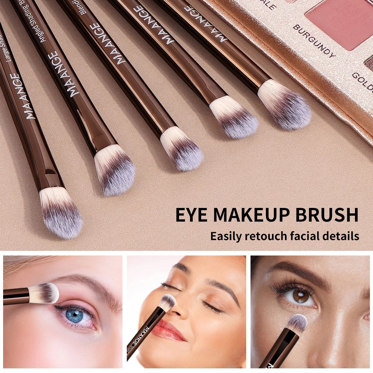 MAANGE Pro Makeup Brushes  Double Ended Foundation Concealer Blush  Eyeshadow Brush Kit For Liquid  3