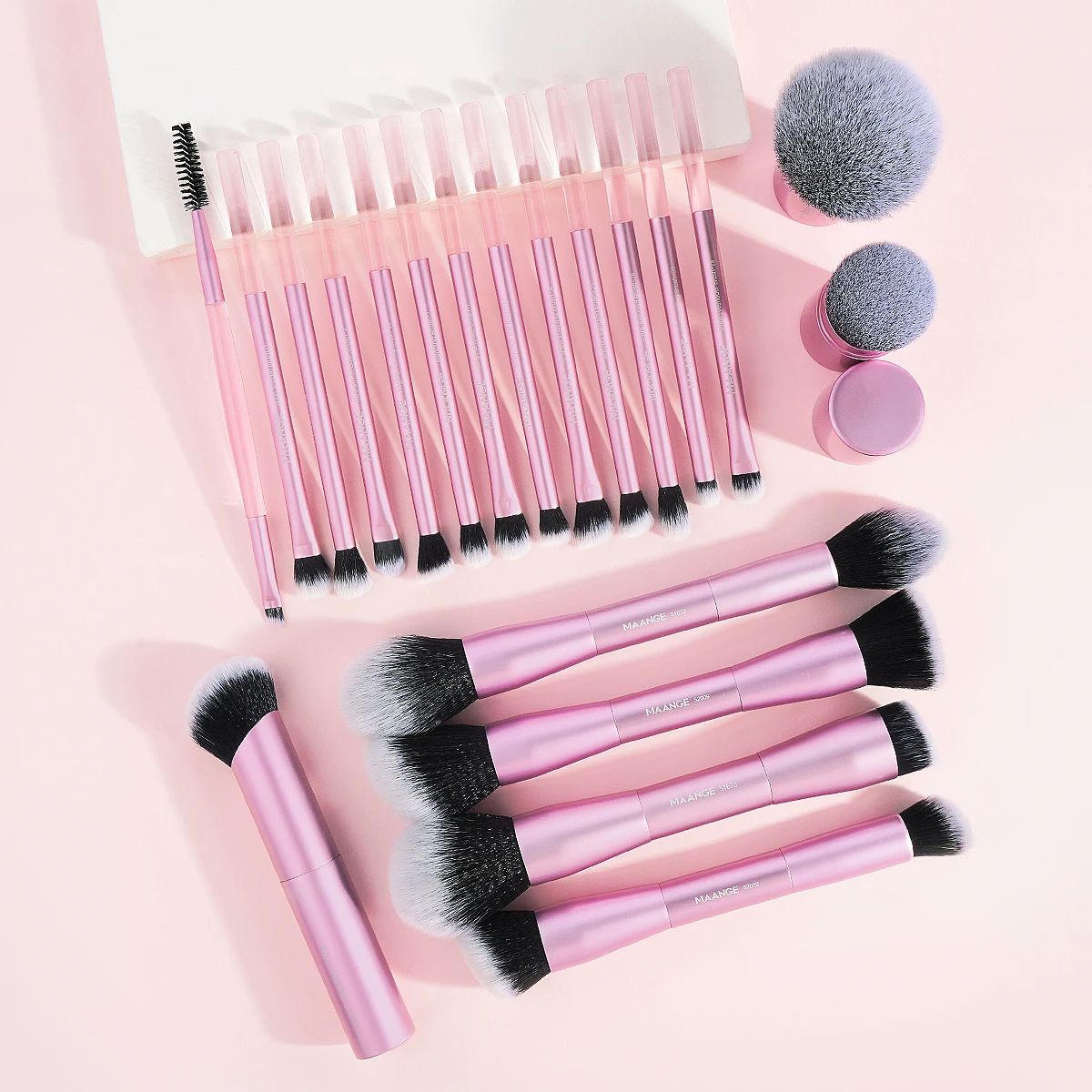 MAANGE Pro Makeup Brushes  Double Ended Foundation Concealer Blush  Eyeshadow Brush Kit For Liquid  8