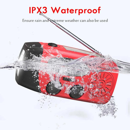 Emergency Solar  Hand Crank FM Radio Outdoor Portable Phone Charger LED Lighting Power Generator 5