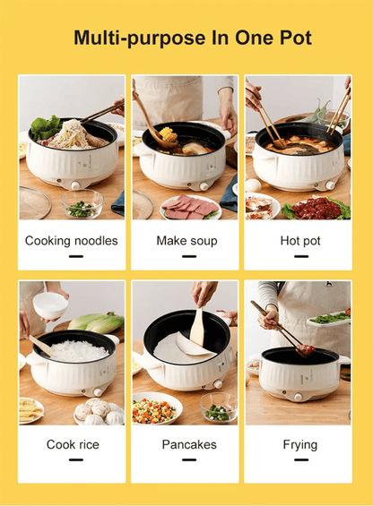 MealMate Mini Multi-Cooker – 220V Electric Hot Pot with Non-Stick Pan for 1–2 People