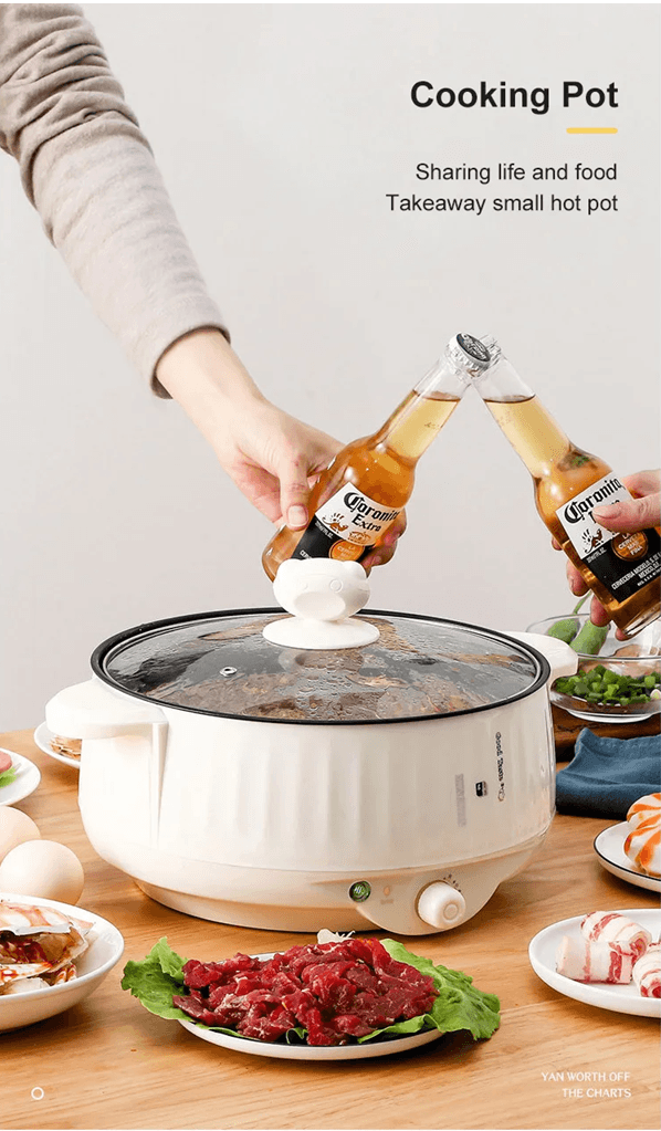 MealMate Mini MultiCooker  220V Electric Hot Pot With NonStick Pan For 12 People 1