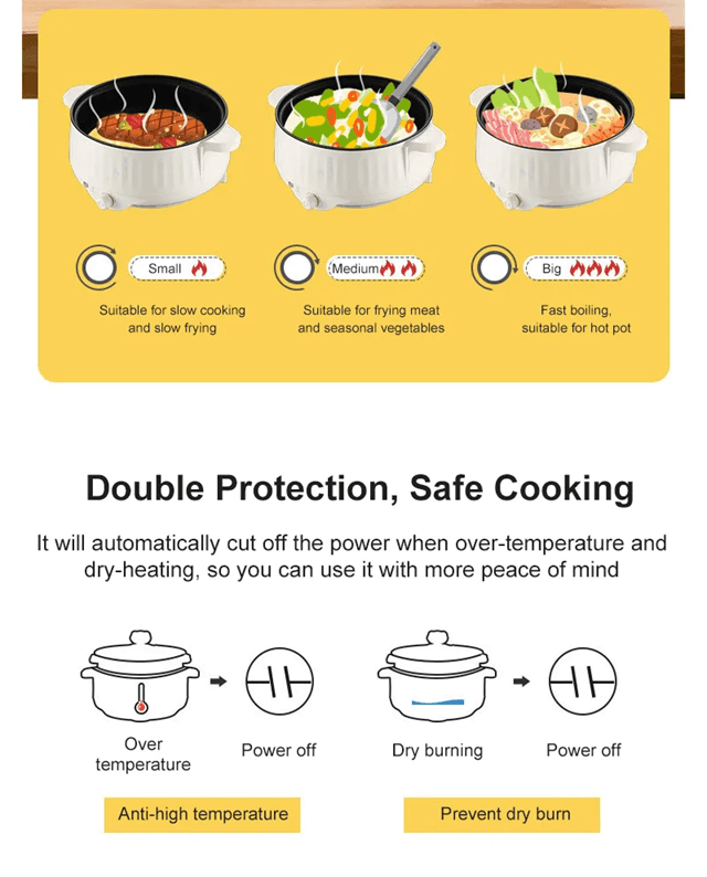 MealMate Mini MultiCooker  220V Electric Hot Pot With NonStick Pan For 12 People 6