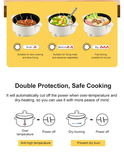 MealMate Mini MultiCooker  220V Electric Hot Pot With NonStick Pan For 12 People 6