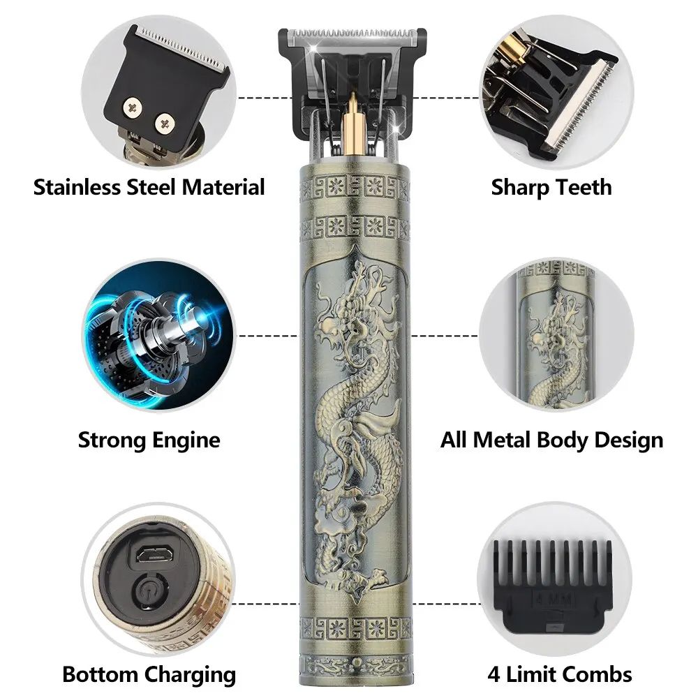 Vintage Electric Hair Clipper Professional Rechargeable Men Hair Cutting Machine Barber Trimmer  Sh 1