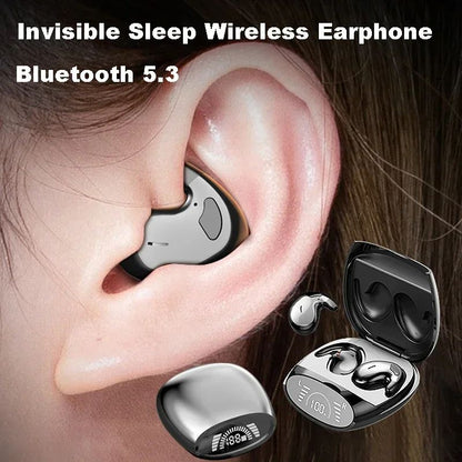Sleep Friendly Bluetooth 5.3 Headphones, Noise Cancelling Thin Earbuds with HiFi Sound, Digital Display, Sports Read