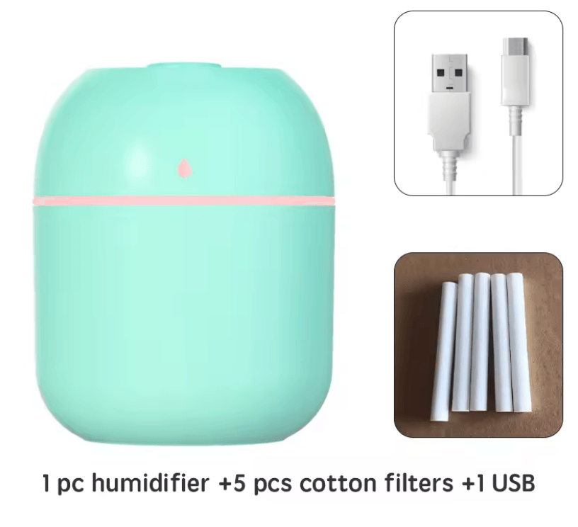 MistGlow USB Mini Humidifier  Portable Ultrasonic Aroma Diffuser With LED Light For Car  Home Use 5