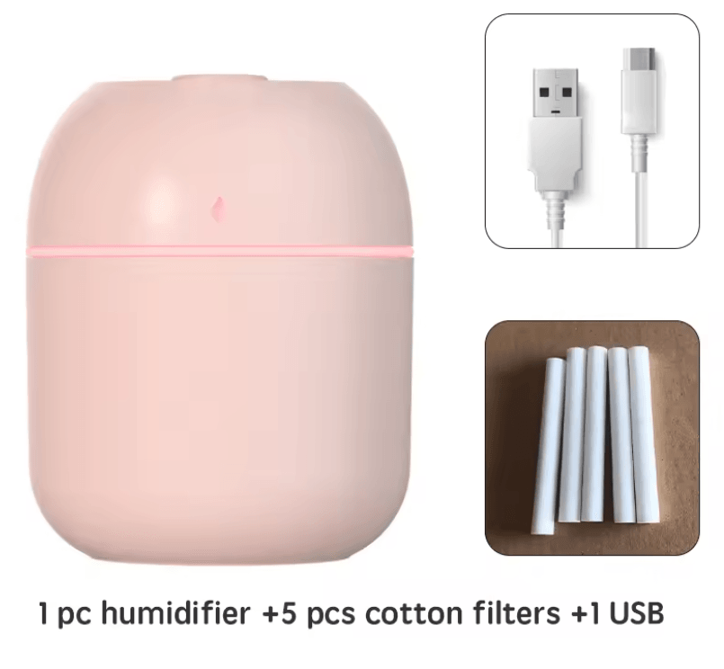 MistGlow USB Mini Humidifier  Portable Ultrasonic Aroma Diffuser With LED Light For Car  Home Use 6