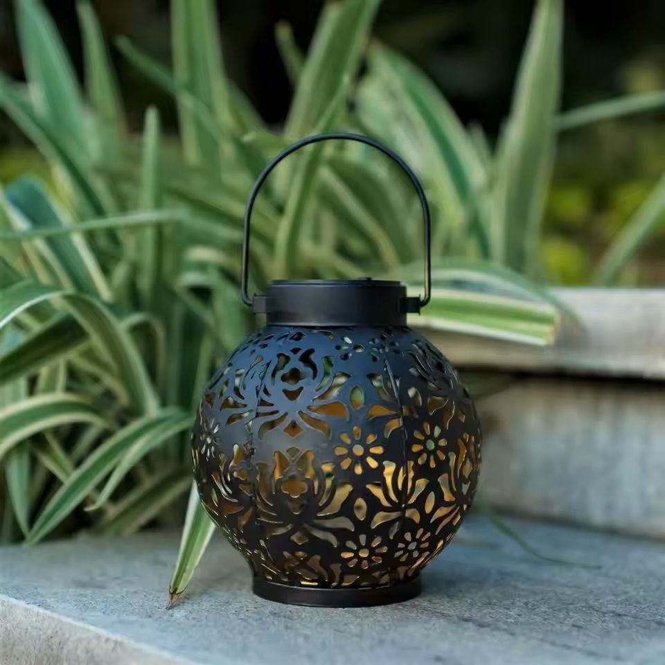 Solar Hanging Iron Lantern Light For Garden And Patio 1