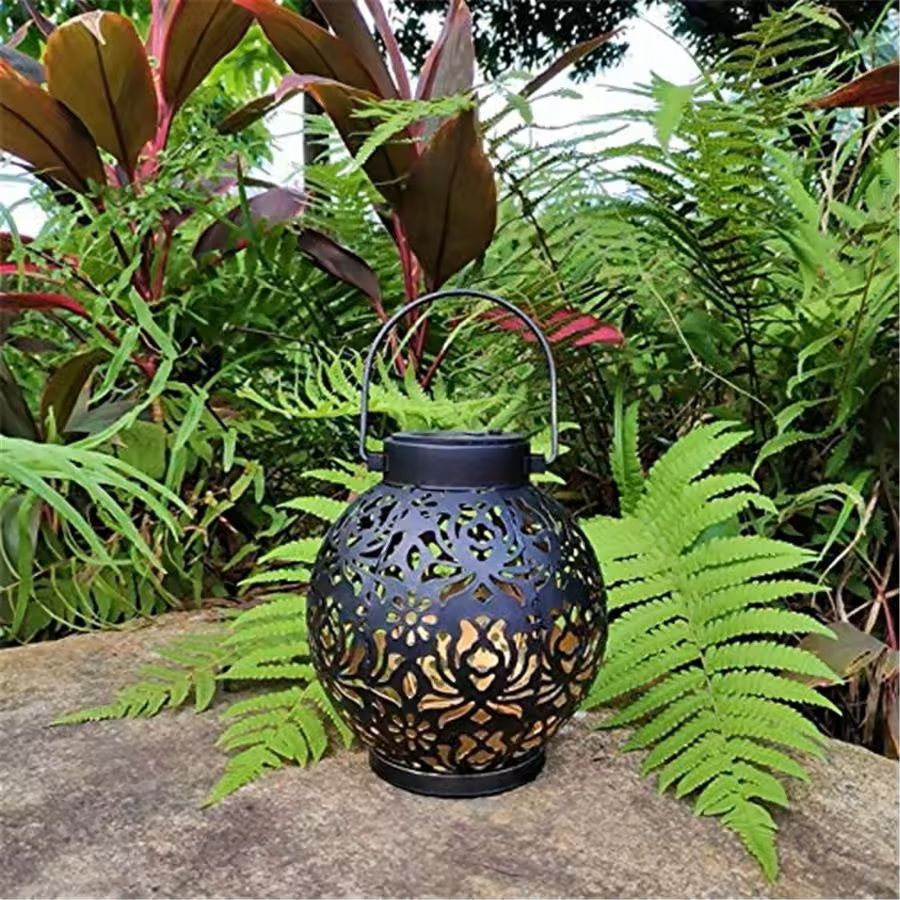 Solar Hanging Iron Lantern Light For Garden And Patio 3
