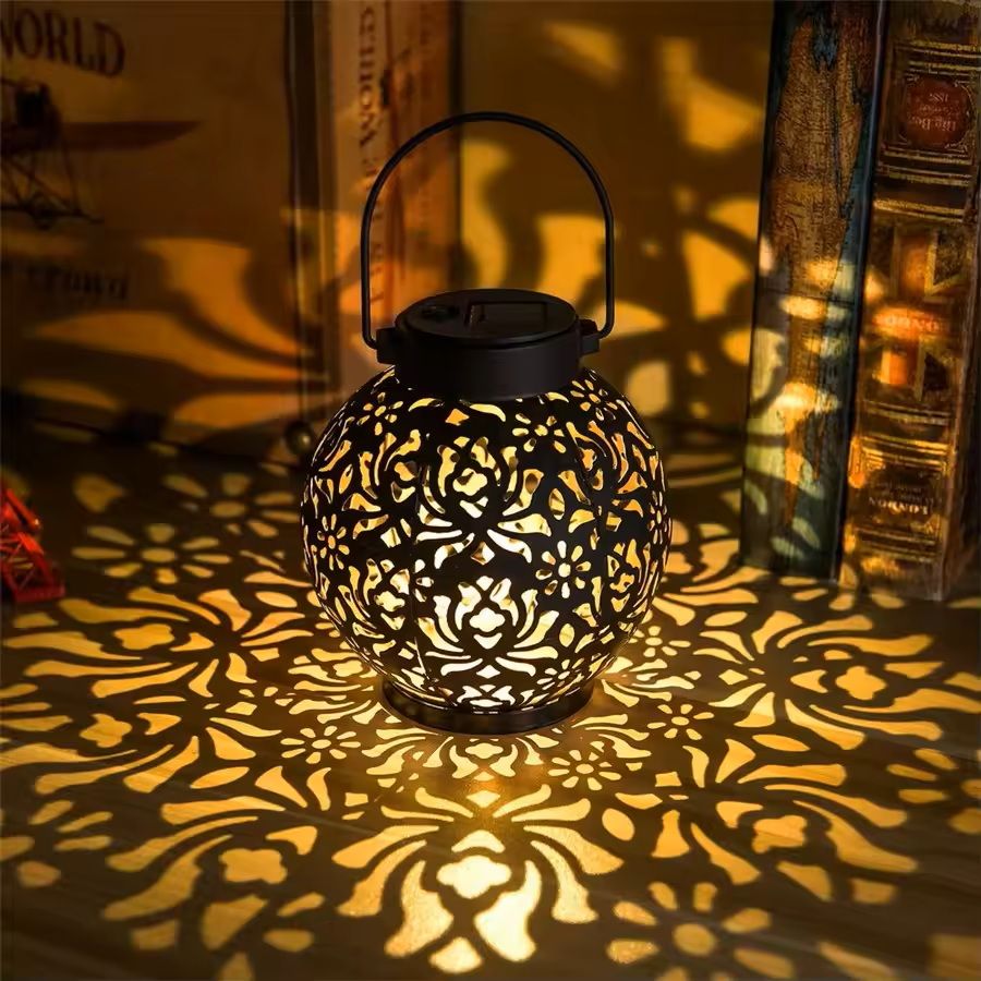 Solar Hanging Iron Lantern Light For Garden And Patio 4