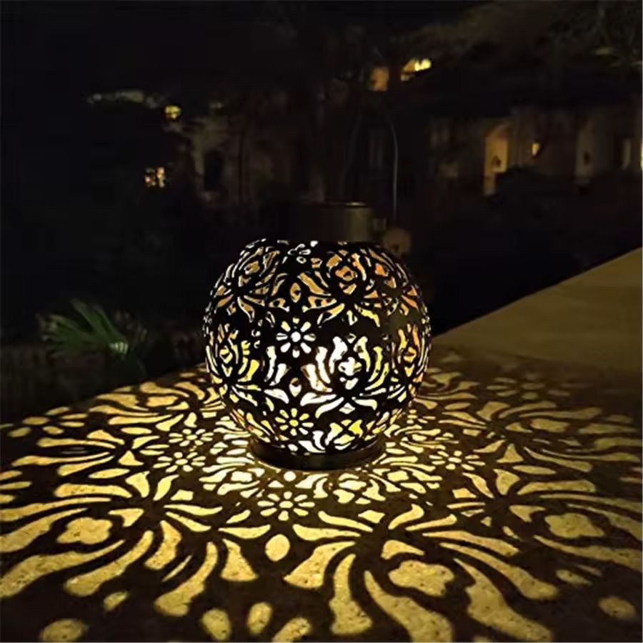 Solar Hanging Iron Lantern Light For Garden And Patio 5
