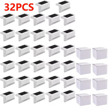Warm White LED Solar Step Lights Outdoor Waterproof Pathway And Stair Lamps 432 Pack 9