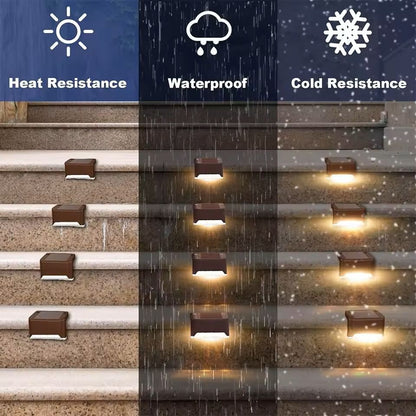 Warm White LED Solar Step Lights Outdoor Waterproof Pathway And Stair Lamps 432 Pack 10