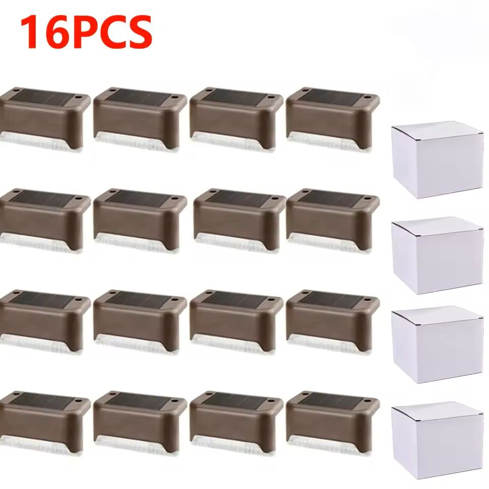 Warm White LED Solar Step Lights Outdoor Waterproof Pathway And Stair Lamps 432 Pack 2
