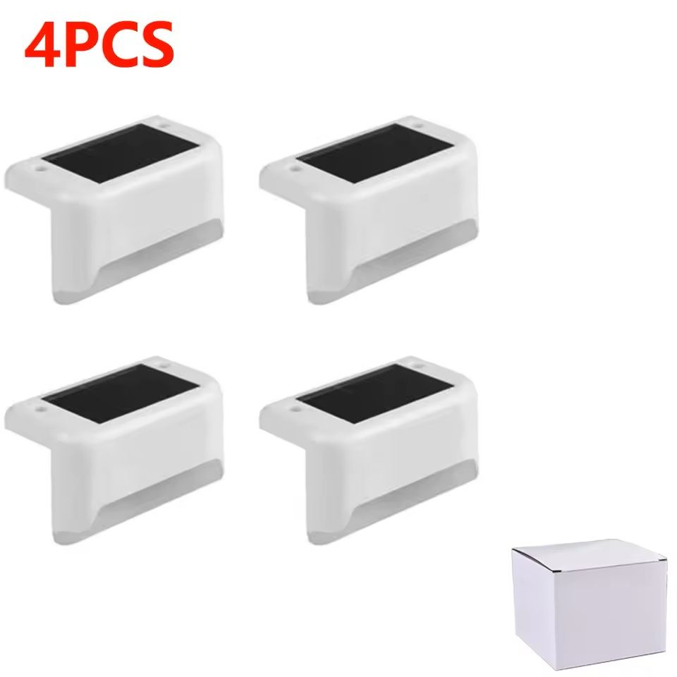 Warm White LED Solar Step Lights Outdoor Waterproof Pathway And Stair Lamps 432 Pack 8