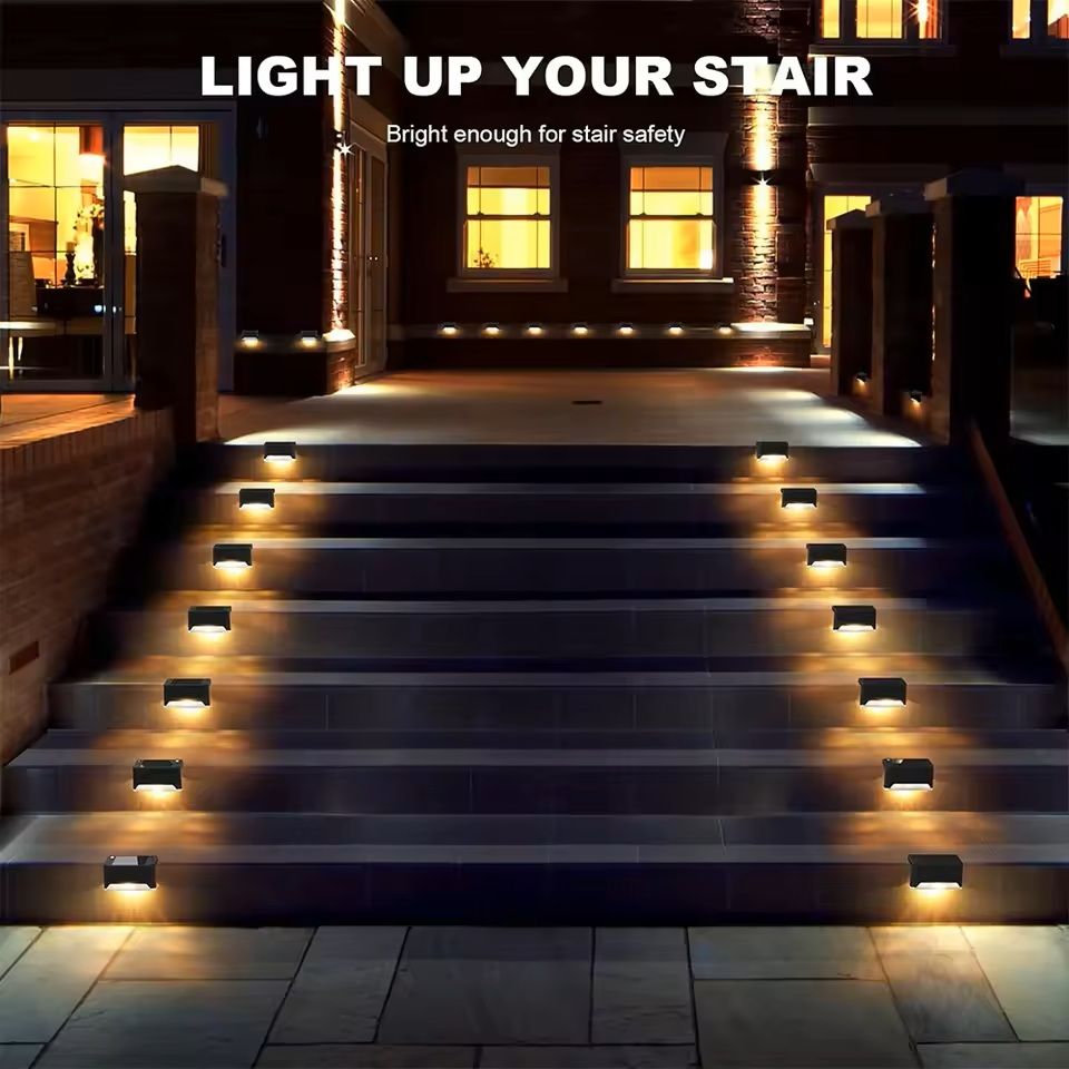 Warm White LED Solar Step Lights Outdoor Waterproof Pathway And Stair Lamps 432 Pack 17