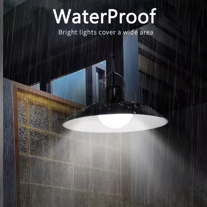 Solar Pendant Light Outdoor With Remote  Single Or Double Head LED Hanging Lamp For Patio Garden Or 5