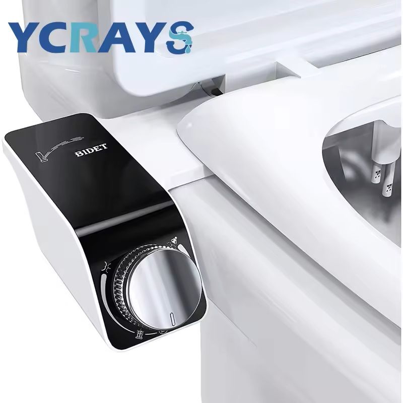 Non-Electric Bidet Toilet Seat Attachment with Dual Nozzles and Hot-Cold Mixer for Hygienic Wash
