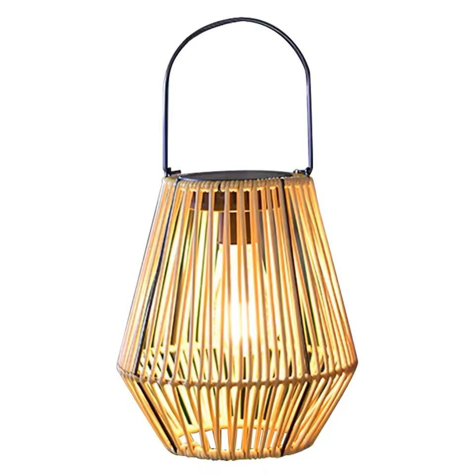 Rattan Solar Lantern Outdoor Hanging Light  Waterproof Bamboo Weave With Bulb Or Battery Box 2