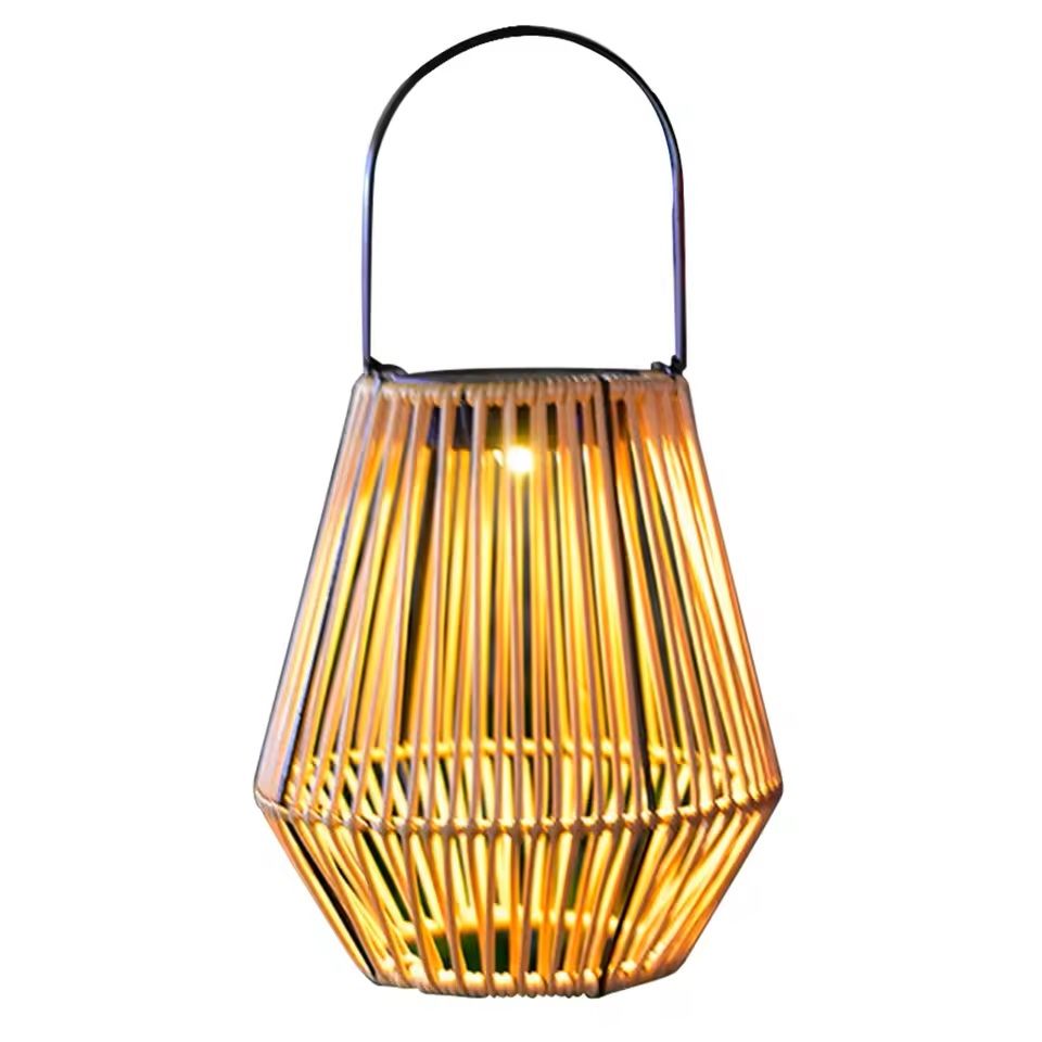 Rattan Solar Lantern Outdoor Hanging Light  Waterproof Bamboo Weave With Bulb Or Battery Box 4