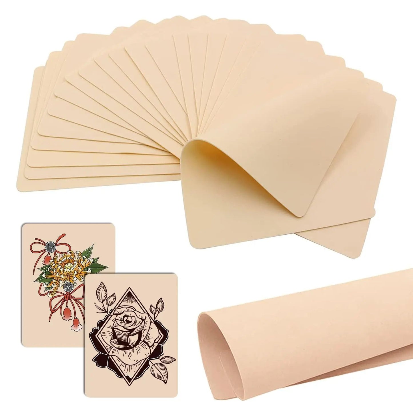 Double-Sided Tattoo Practice Skin – Synthetic Leather Fake Skin for Eyebrow & Tattoo Beginners – Pink Reusable Exercise