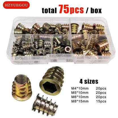 Threaded Insert Nut Set For Wood  Hex Socket M4M8 Assortment 55 75 Or 165 Pieces 5
