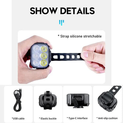 USB Rechargeable Bicycle Light Set High Power Bike LED Front Rear Lights For MTB  Road Bike Versati 4