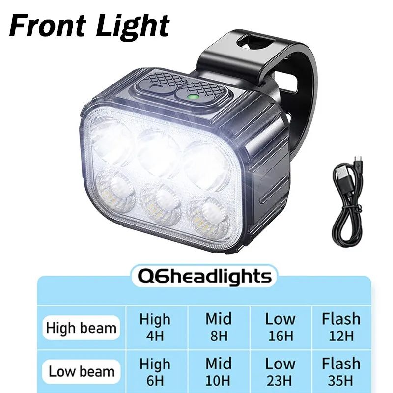 USB Rechargeable Bicycle Light Set High Power Bike LED Front Rear Lights For MTB  Road Bike Versati 6