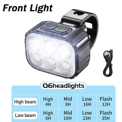 USB Rechargeable Bicycle Light Set High Power Bike LED Front Rear Lights For MTB  Road Bike Versati 6
