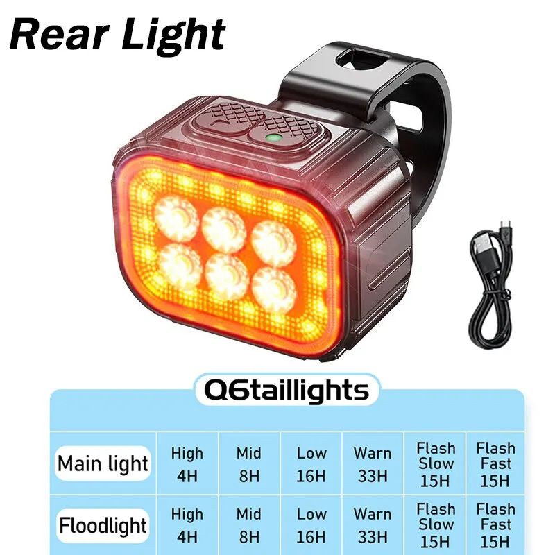 USB Rechargeable Bicycle Light Set High Power Bike LED Front Rear Lights For MTB  Road Bike Versati 7