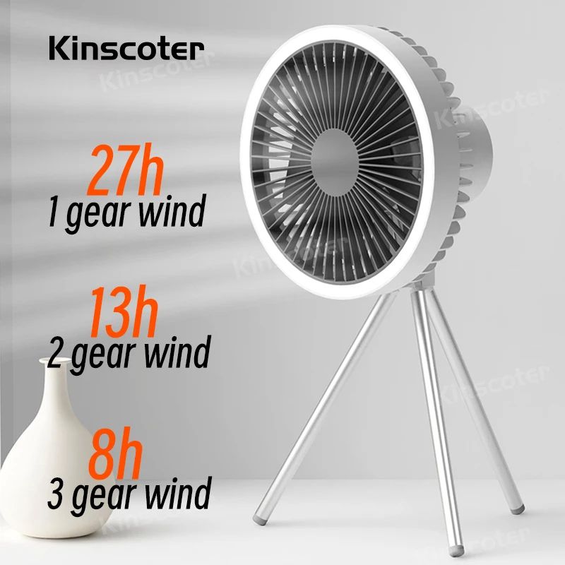 Camping Fan Rechargeable Desktop Portable Circulator Wireless Ceiling Electric Fan With Power Bank  5