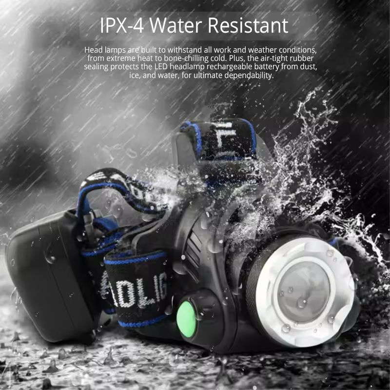 Rechargeable Zoomable LED Headlamp  Waterproof HighLumen Outdoor Head Torch For Work Or Camping 4