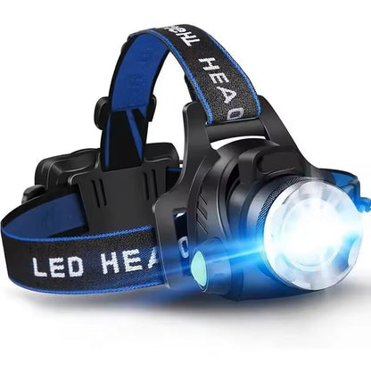 Rechargeable Zoomable LED Headlamp – Waterproof High-Lumen Outdoor Head Torch for Work or Camping