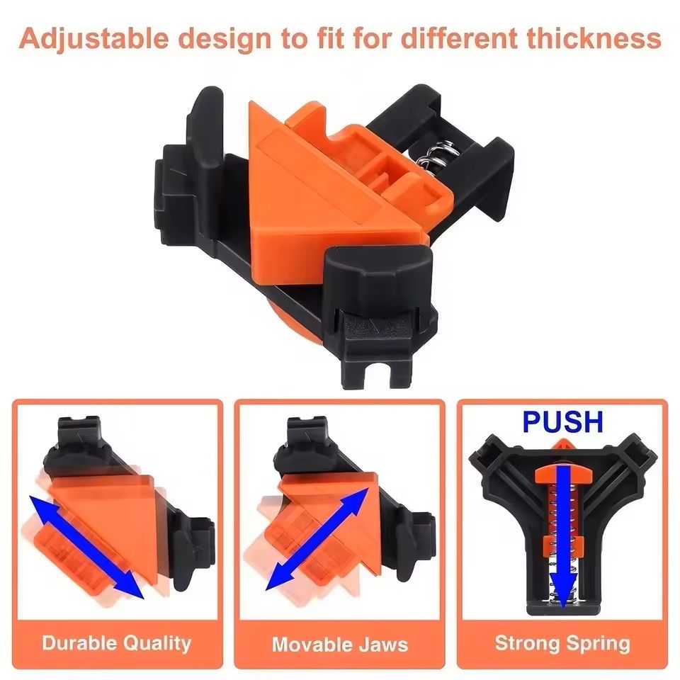 Professional 90 Degree Right Angle Woodworking Clamp For Framing Cabinet And DIY Assembly 1 Or 4 Pa 1